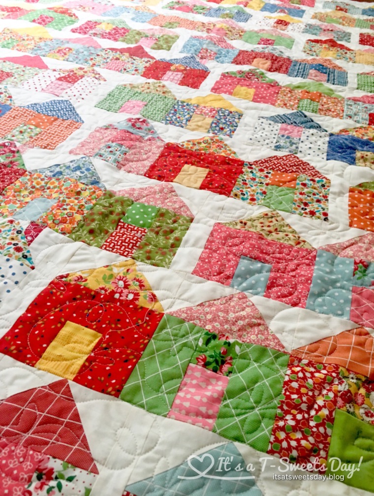 Village Quilt by Miss Rosie’s Quilt Co. - This Quilt is so bright and colorful!